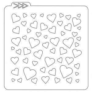 Estêncil Padrão Corações