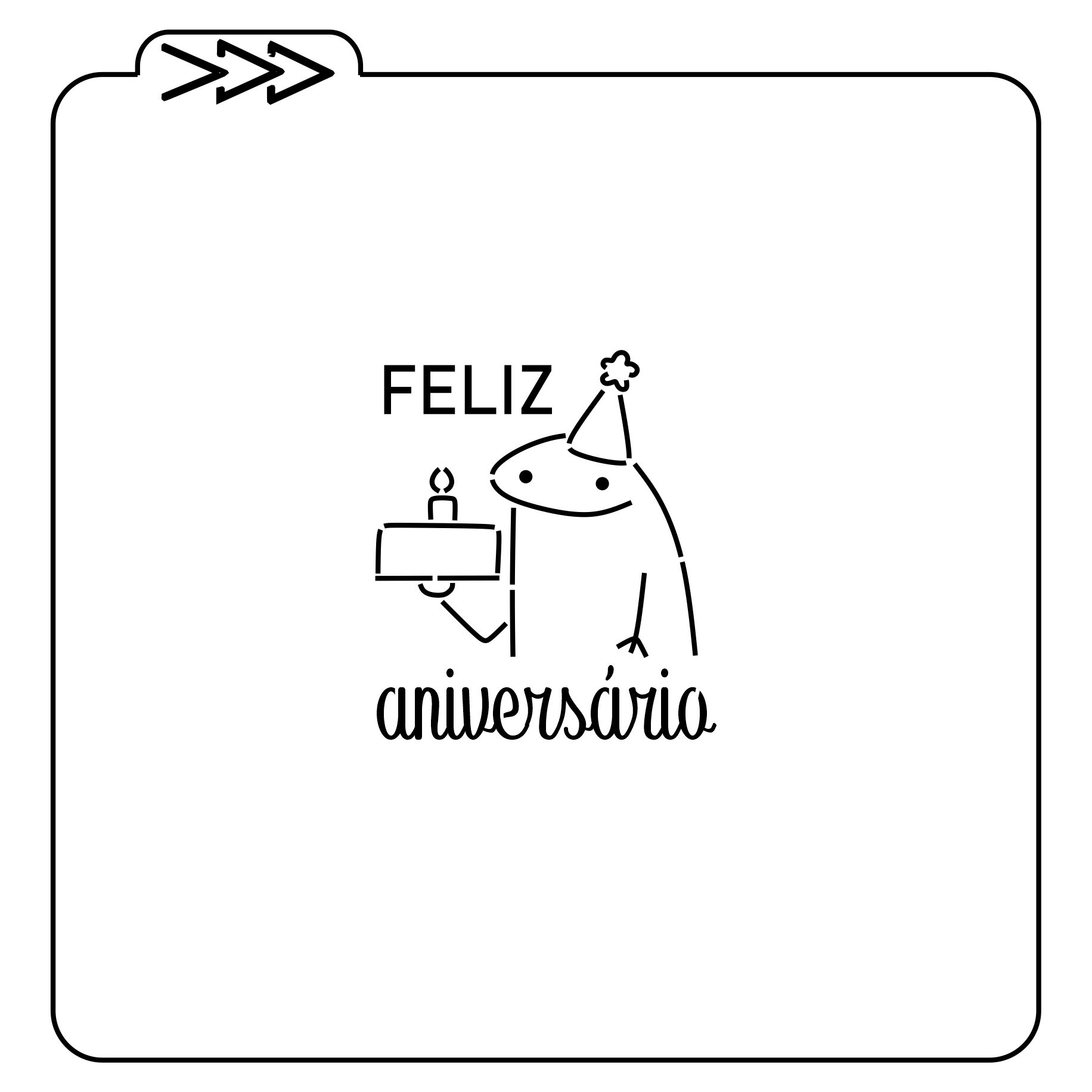 Estêncil Feliz Aniversário Flork Meme