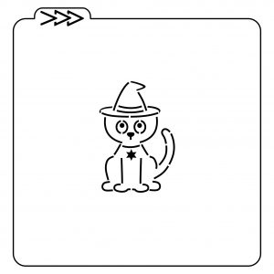 Estêncil Halloween 2 - gato